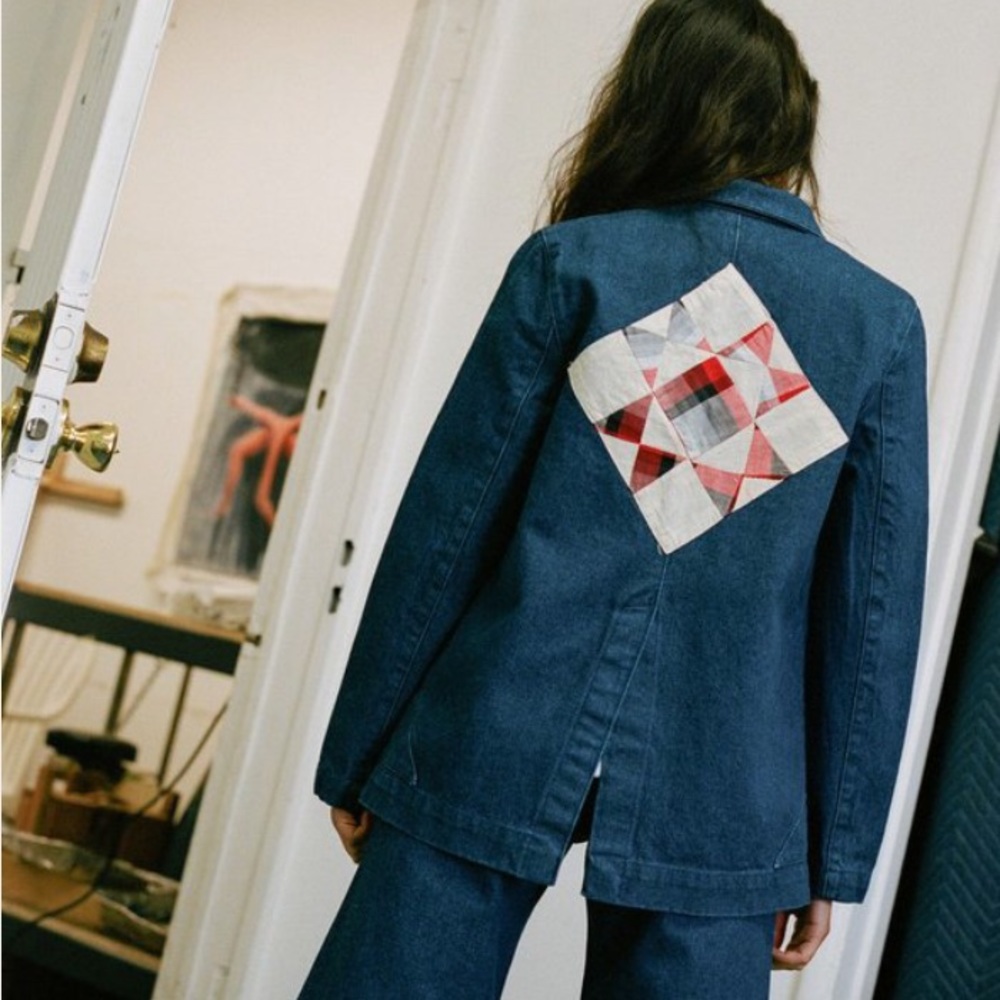 Carleen Quilt Patch Triangle Denim Jacket